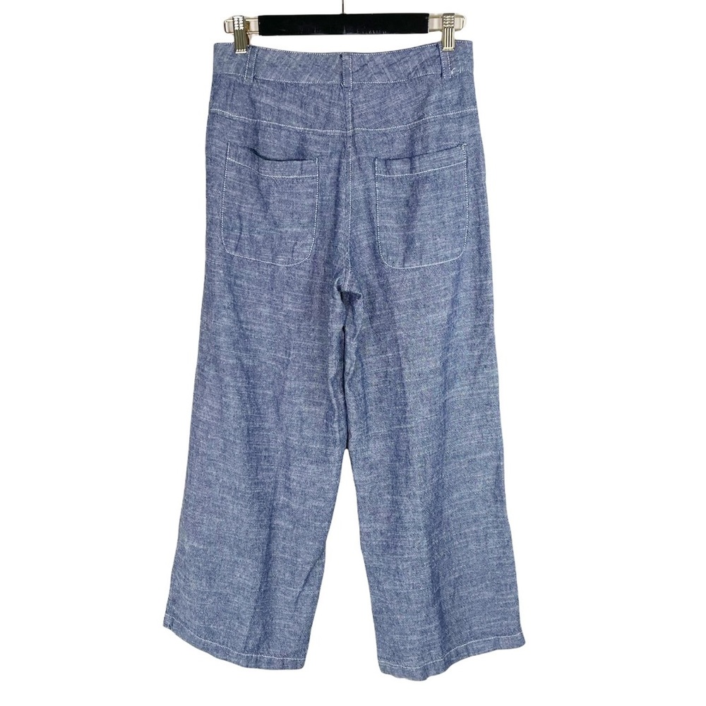 Max Studio Blue Wide Leg Linen Pants - Picture 2 of 9